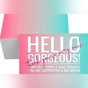 (50) Thank You Cards Hello Gorgeous